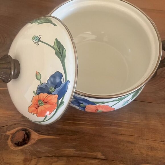 Villeroy & Boch Asta Amapola Enamel Cookware Set Poppies 3 Piece Germany Vintage - Picture 9 of 11